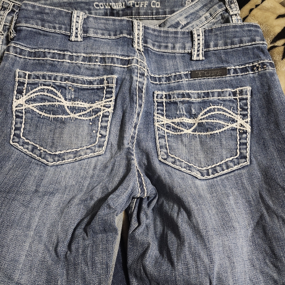 Cowgirl Tuff Women's Boot Cut Jeans - Blue - Picture 3 of 3